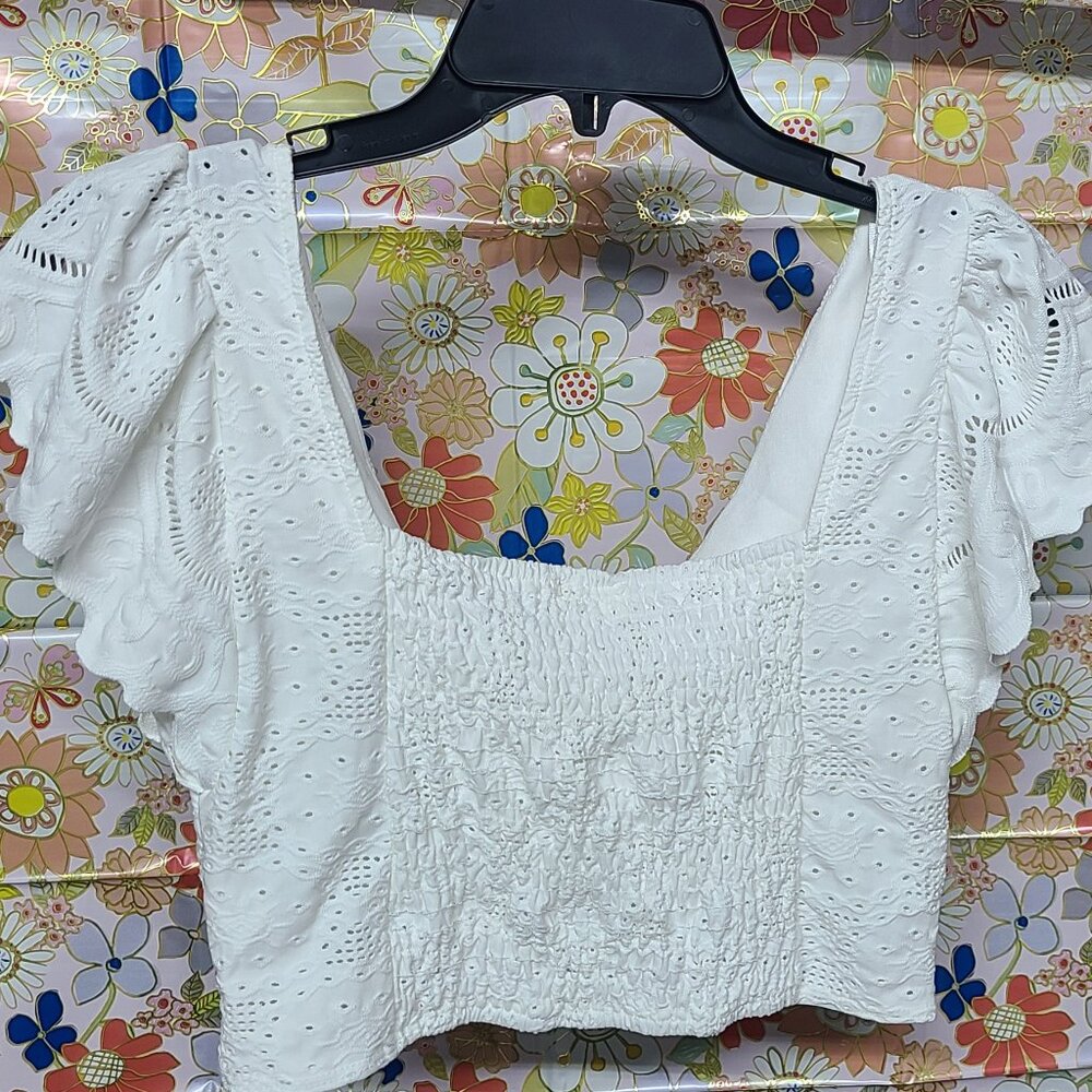 Cropped Crochet Style Top